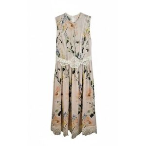 Ted Baker London Floral Lace Trim Midi Dress Size 1 (Size 4 US)